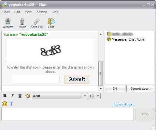 chat room verifikasi code yahoo messenger